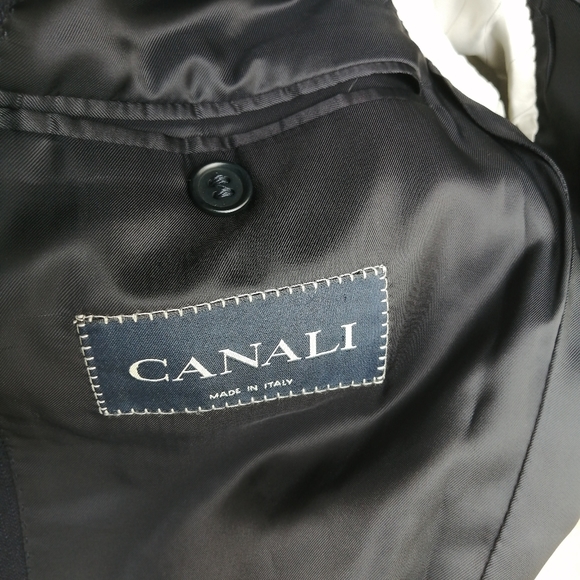 Canali Men Blazer Jacket Blue Three Button Lined Notch Lapel Suit Wool Italy 38R - Picture 4 of 9